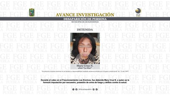 Mary cruz detenida La Mar operativo los encinos huejotzingo