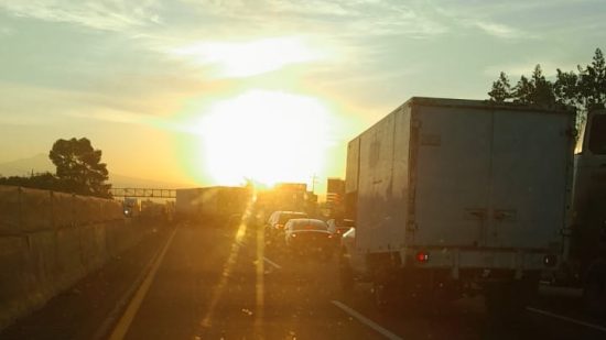 autopista Mexico Puebla trafico manana