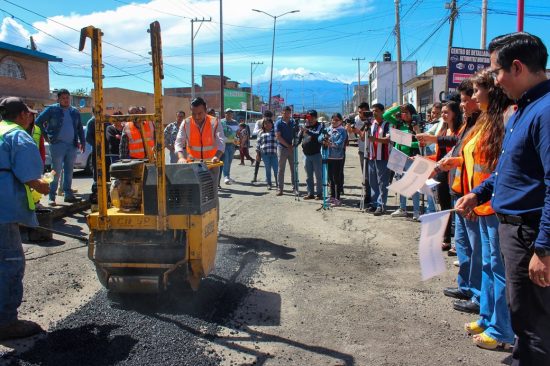 bacheo alcalde roberto solis huejotzingo carretera federal mexico puebla