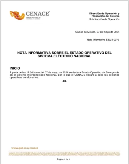 cencade decreto energia electrica emergencia