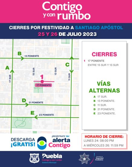 cierre vial Santiago puebla