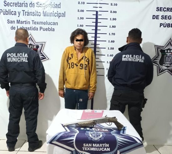 detenido Texmelucan policia arma de fuego