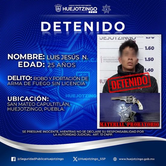 detenido huejotzingo robo micelanea