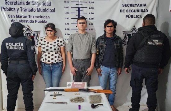 detenidos policia texmelucan droga arma cartuchos