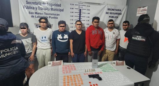 7 personas entre ellas una mujer fueron detenidos en San Rafael Tlanalapan, Junta Auxiliar de San Martin Martín Texmelucan