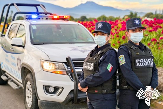 elementos policia auxiliar puebla patrulla flores