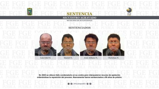 secuestradores fge huejotzingo 50 anios carcel