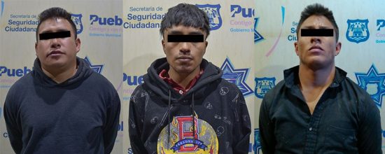 tres detenidos poli Municipal Guardia Nacional Puebla los huescas